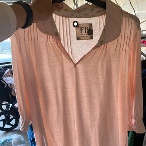 Anthropologie Free People extra long collar tee